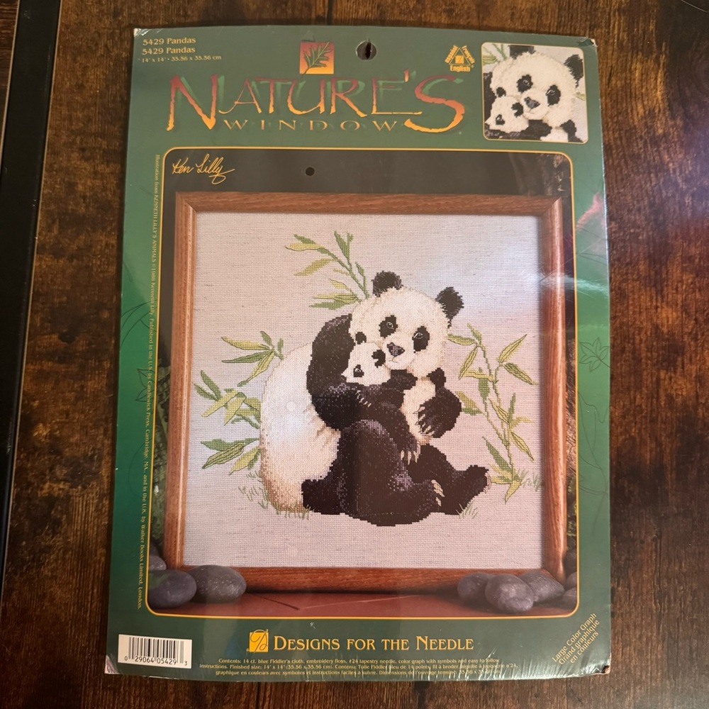 New Nature’s Window Cross Stitch 5429 Pandas Ken Lilly